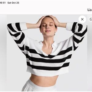 VS PINK Cambridge Knit Polo Sweater